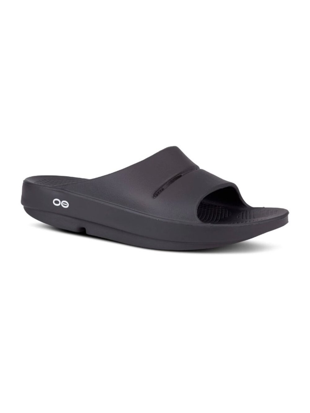 OOFOS OOahh Black Recovery Slide Sandals Comfort Cushioned Size 7/38